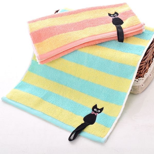 

новые вышитых котенок детская маленьких хлопка детский полотенце может быть лицо повисшей ребенка мыть небольшое полотенце ежедневные потреб