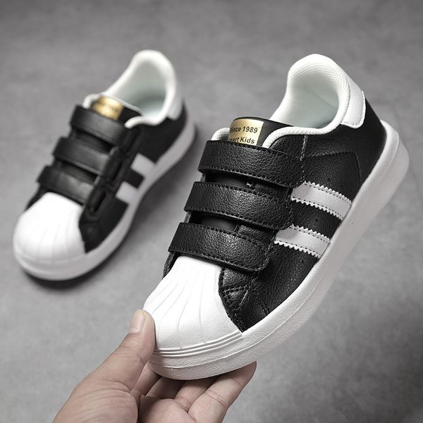 

kids shoes casual child sneakers fashion children styles shell head shoes slip on breathable boys trainers tenis infantil, Black