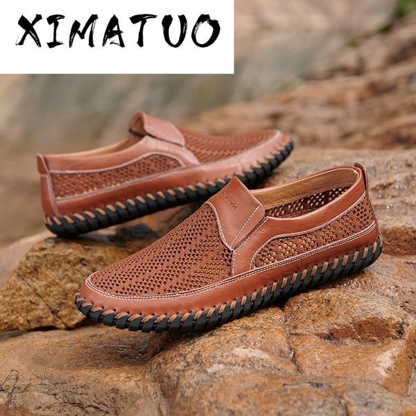 

new mens sandals hollow breathable beach 39 lightweight casual slippers with holes garden shoes mesh summer knit sandalias, Black