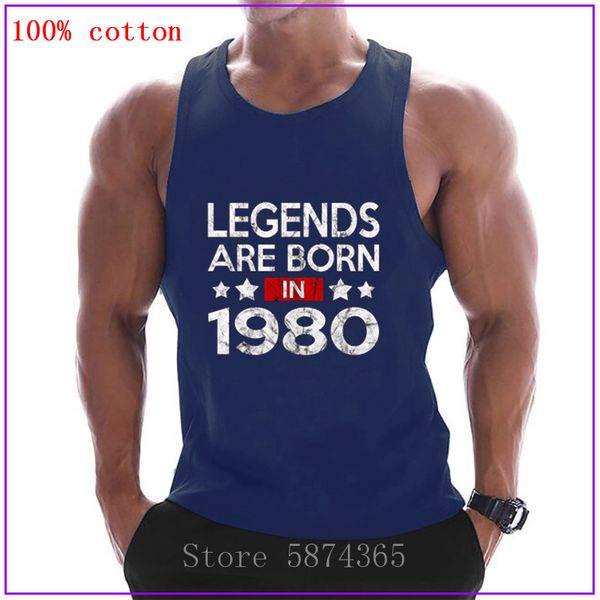 

2020 cotton vintage 1980 printed sling streetwear casual men' vest fitness sports fashion sportswear tank, White;black