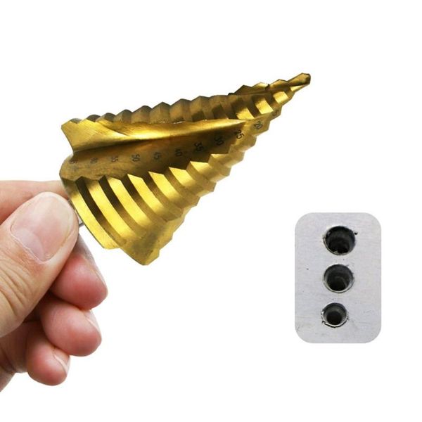 

4241 titanium-plated triangular shank spiral groove stepped drill 6-65mm power tools drills