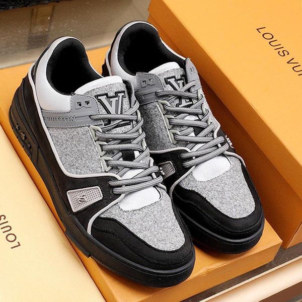 

vintage men casual shoes luxury lace -up flats scarpe da uomo mens shoes fashion type zapatos de hombre with box trainer sneaker sale mens, Black