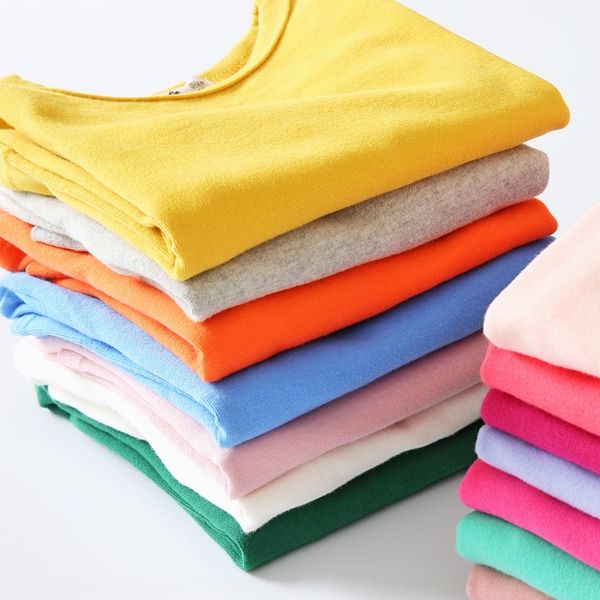 

2020 korean girls candy long sleeve base all-match 35-color t- shirt candy shirt basic men's wear round neck sanding t-shirt, Blue