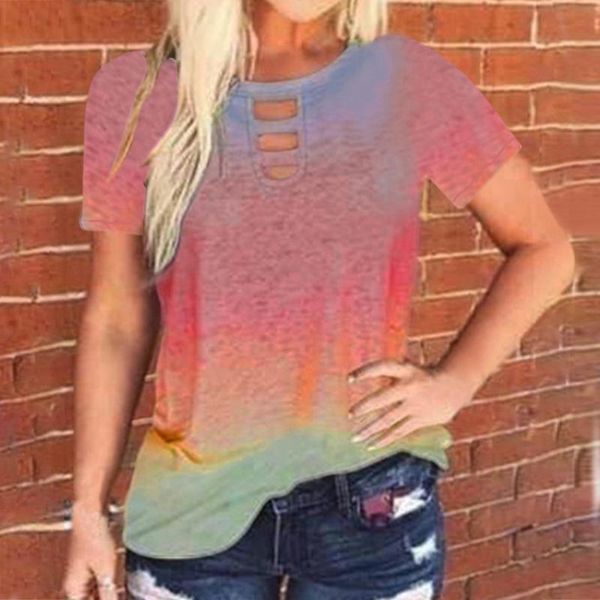 

dropship printed women t-shirt tie dye ladies tshirt tee shirt short sleeve summer round neck fashion female t shirt, Black;blue