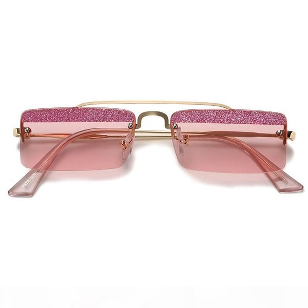 

oec cpo retro crystal sunglasses women rimless square sun glasses m en brand designer shinning lens shades sun glasses female eyewear l192, White;black