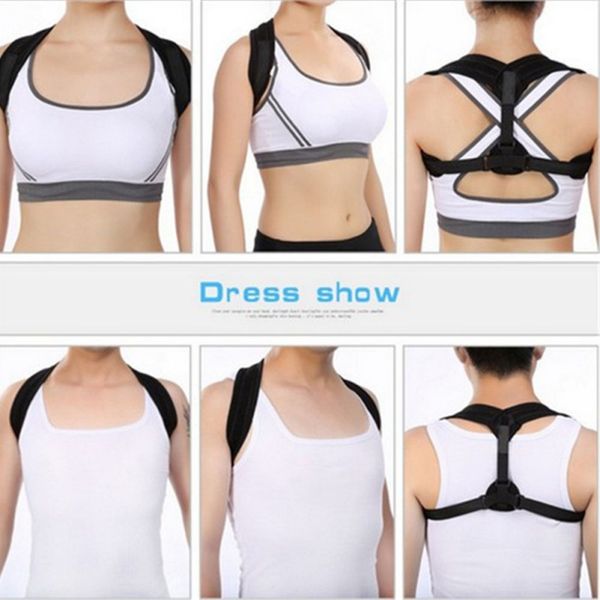 

back support shoulder posture corrector humpback correction belt corset breathable children clavicle braces adjustable, Black;blue