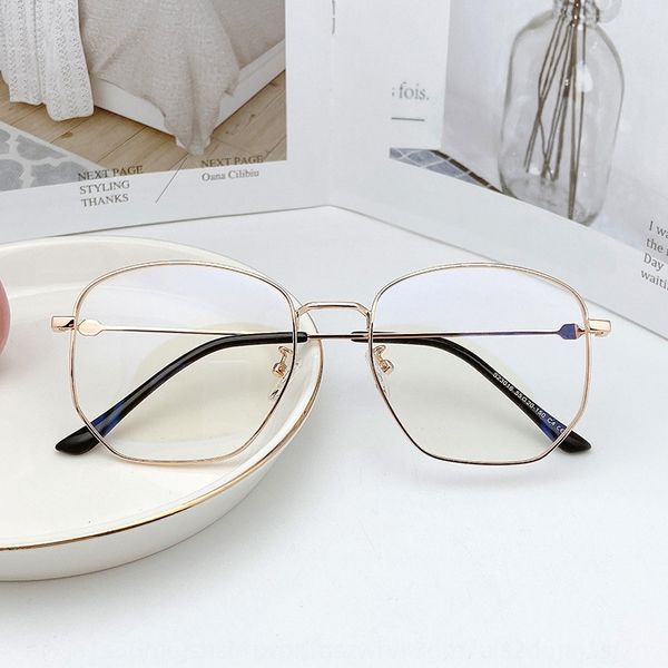 

zhgd7 s23016 stars of the same style g irregular metal concave style plain glasses fashion large frame men's glasses home home furnishi, Silver