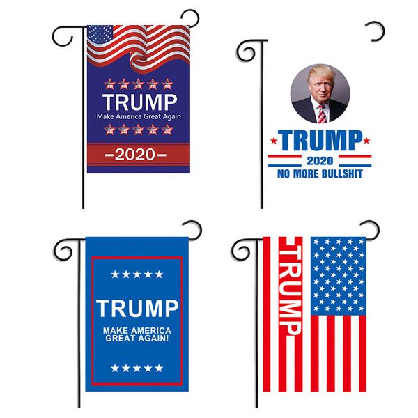 

dropshipping 30*45cm trump 2020 flag double sided printed donald trump flag keep america great donald for president usa garden flag c0803