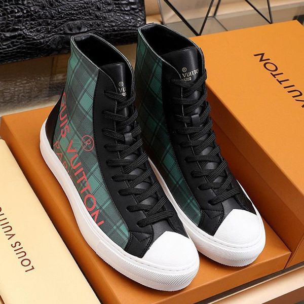 

tattoo sneaker boot mens shoes autumn and winter fashion shoes luxury high lace -up soft men shoes herren sportschuhe, Black