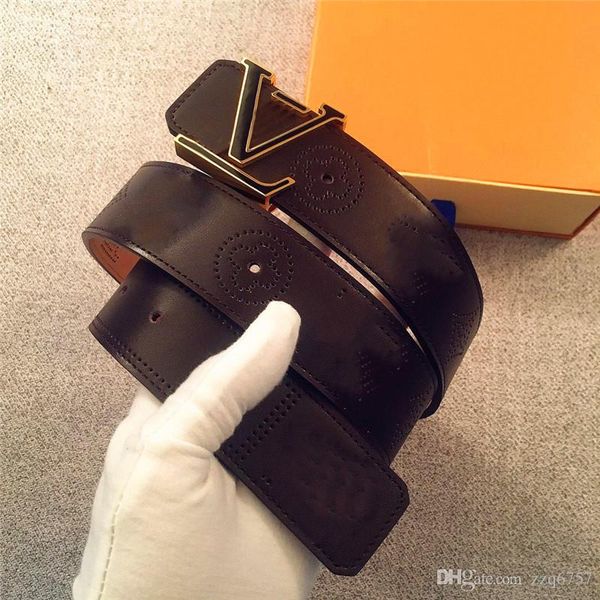 

fashion designer belt accessories men metal letters simple classic buckle belt belt 4.0cm with box, Black;brown