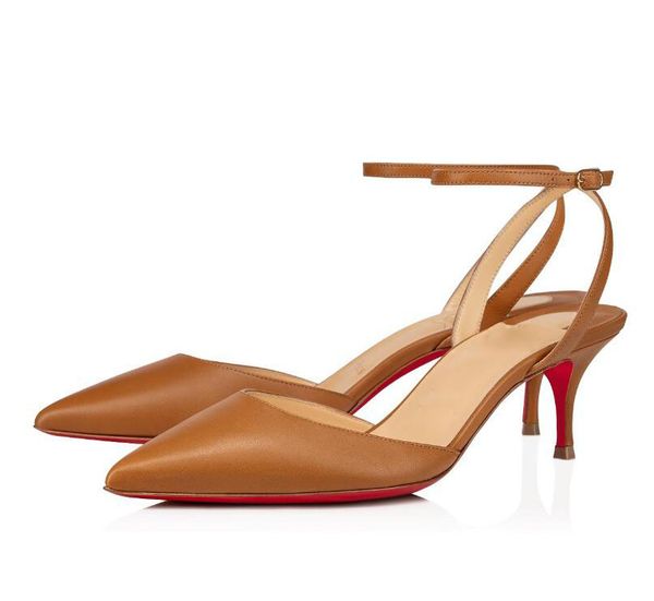 

elegant take on daywear ankle with slender leather strap 55mm kitten heel red bottom heels rivieraqueen party wedding evening, Black