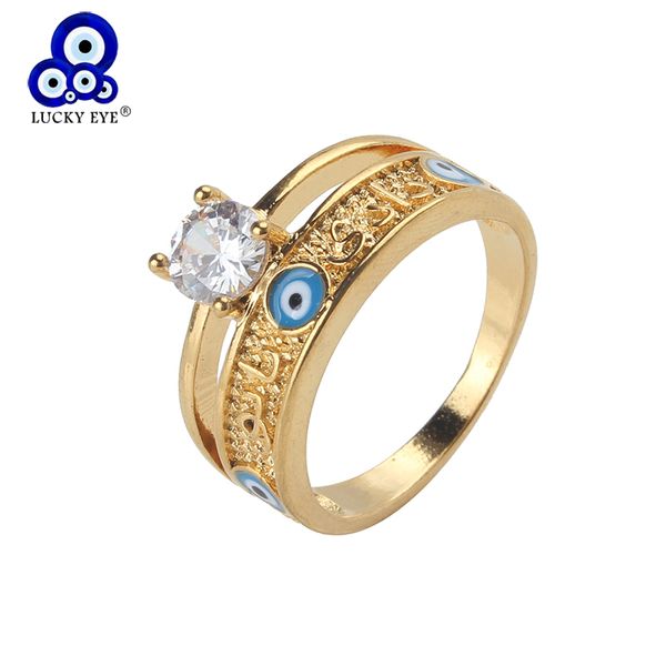 

lucky eye gold evil eye rings crystal luxury party ring for women men ring jewelry bridal sets gift ey2852, Golden;silver