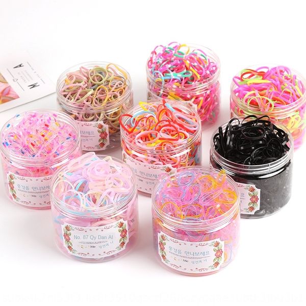 

korean color disposable children's small hair ring candy candy thickened strong pull continuous baby hair rubber band, Slivery;white