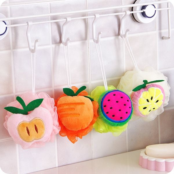 

colorful fruit-shaped fruit towel ball ball room towel cute bath flower bath brush