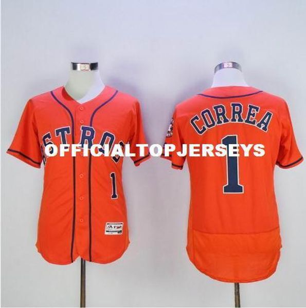 

1 correa jersey flexbase baseball jerseys color blue red gray 100% stitched