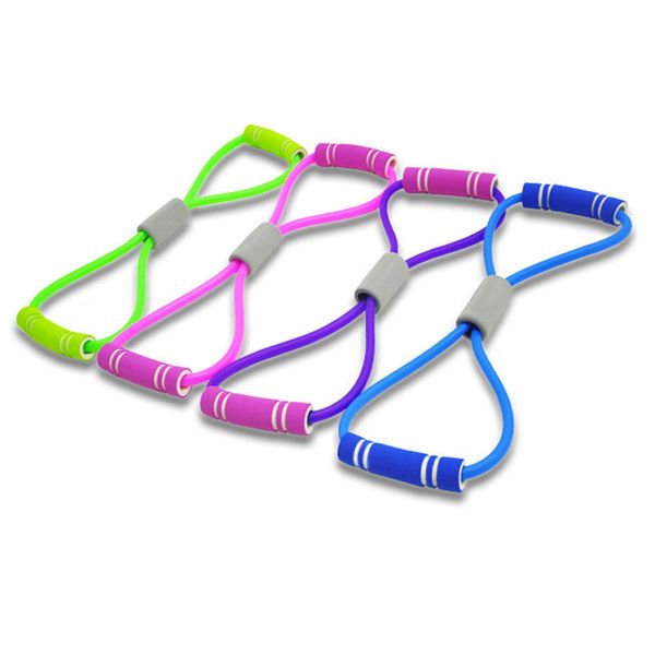 

8 shape pull rope resistance band rubber with foam handles stretch elastic 8 word chest expander rope yoga exercising fitness