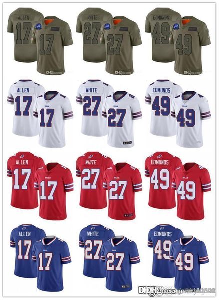 

men women youth buffalo bills jersey 17 josh allen 49 tremaine edmunds 34 thurman thomas 27 tre'davious football jerseys, Black;red