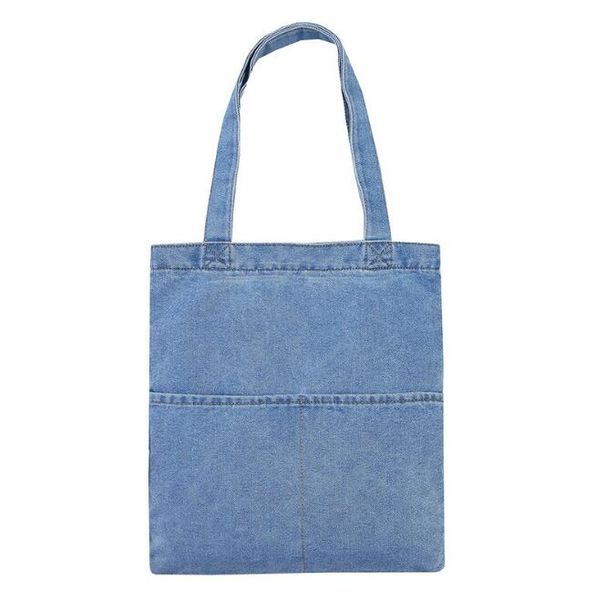 

creative washed denim bag simple literary wild large capacity portable canvas shoulder bag