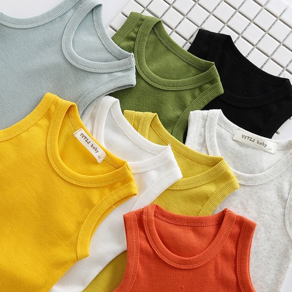 

2020 korean style clothing summer children's clothing new children's vest cotton boyfriends max all-match pit small vest fashion, Blue