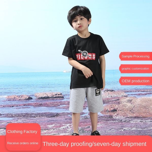 

jjjop summer 2020 t-shirt children's clothing new children's wear casual short-sleeved t-shirt for boys and girls cartoon printed, Blue