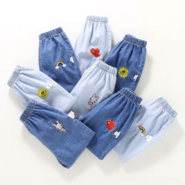 

qz2js children's lantern anti-mosquito jeans anti-mosquito 2020 new boy thin lantern pants men's and women's children's, Blue