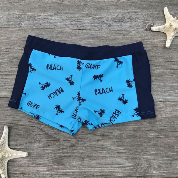 

2-8 years swimsuit shorts old children's swimsuit coconut tree printing children's swimming trunks boxer swimming trunks special 1, Black