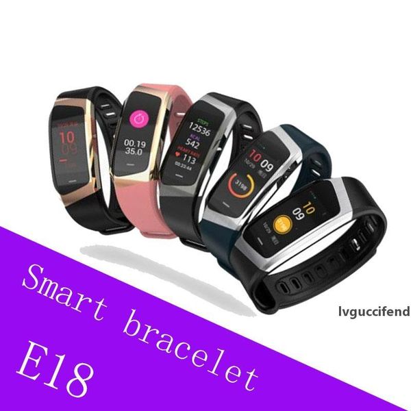 

2018 e18 sport bracelet new waterproof smart fitness tracker color screen heart rate monitor watch smart wristband bracelet