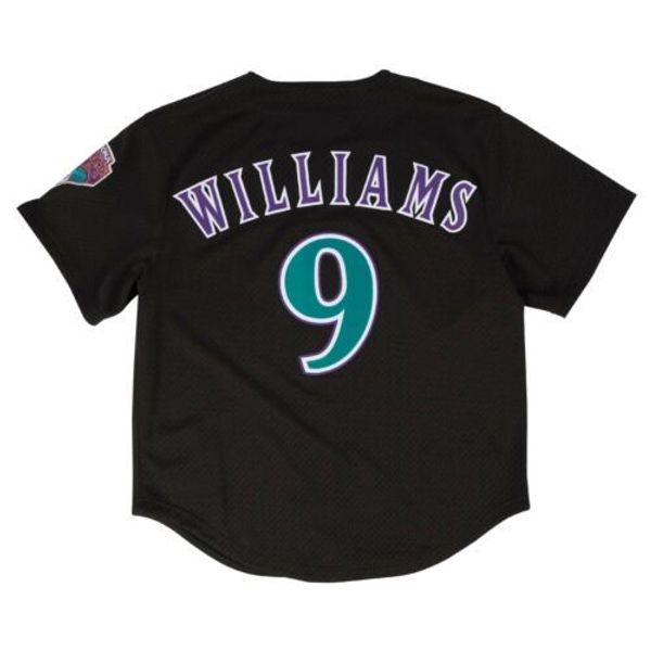 

дешевые мэтт уильямс mitchell ness 1999 top mesh mens прошитой xs-6xl бейсбола трикотажных изделий, Gray