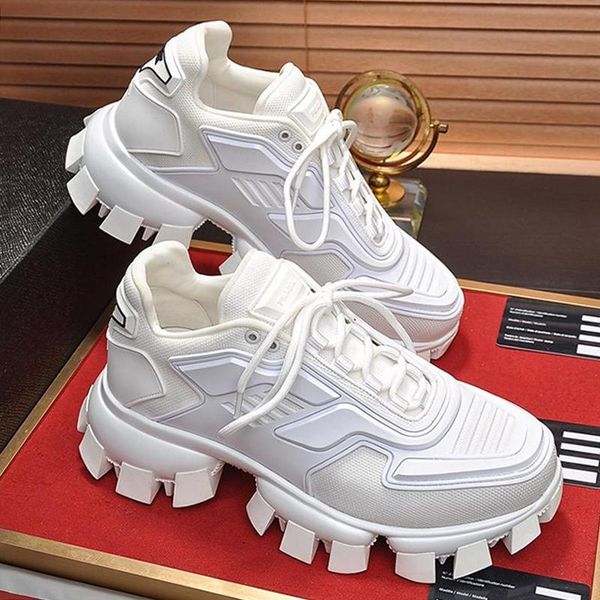 

vintage mens shoes lightweight footwears cloudbust thunder knit sneakers low lace -up casual men shoes zapatillas hombre, Black