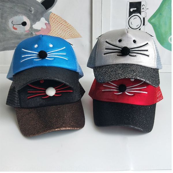 

сетка кошки борода мультфильм вышитая детская шапка летом солнцезащитный бейсболка бейсболке детский милый солнцезащитный крем шляпу, Yellow