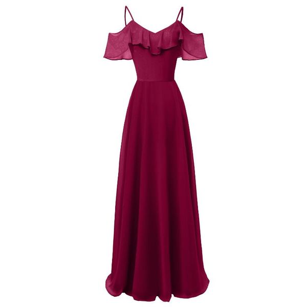 

casual dresses 2021 elegant vintage chiffon maxi dress spaghetti strap pink ruffle women long party robe femme plus size, Black;gray