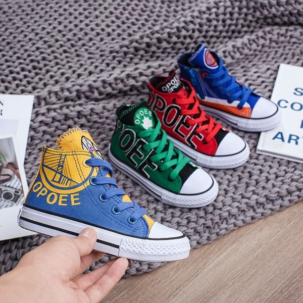 

8eqop 2020 весной новой детских высоких верхней холст мальчиков баскетбола ткань холст tong запрет xie щипцы запрет xié девочек спортивной о, Black