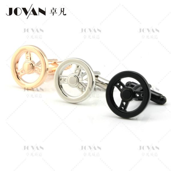 

2020 designer car steering wheel cufflinks auto parts cuffnails wholesale creative modeling cufflinks, Silver