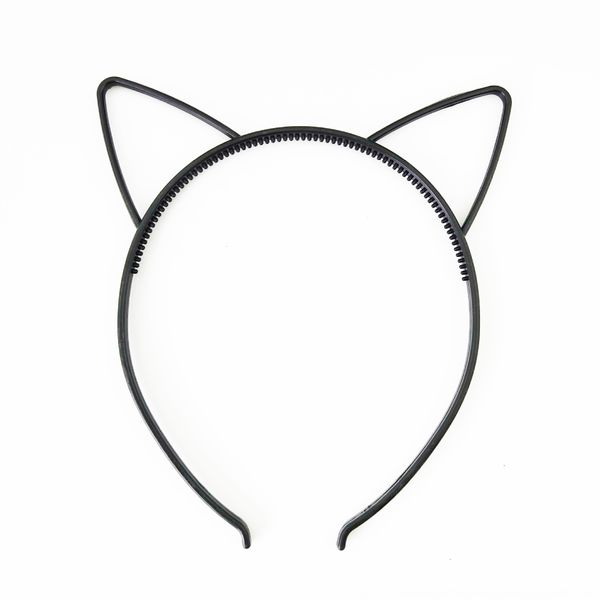 

children cartoon plastic cat ear accessories hair band hair accessories headwear headband special price, Slivery;white