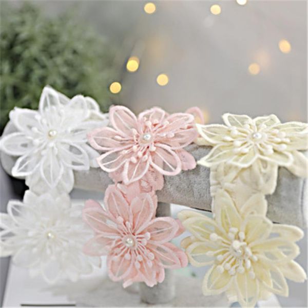 

kids child headband hair band hair bows ties baby handmade korean lace flower accessories girls turbante, Slivery;white
