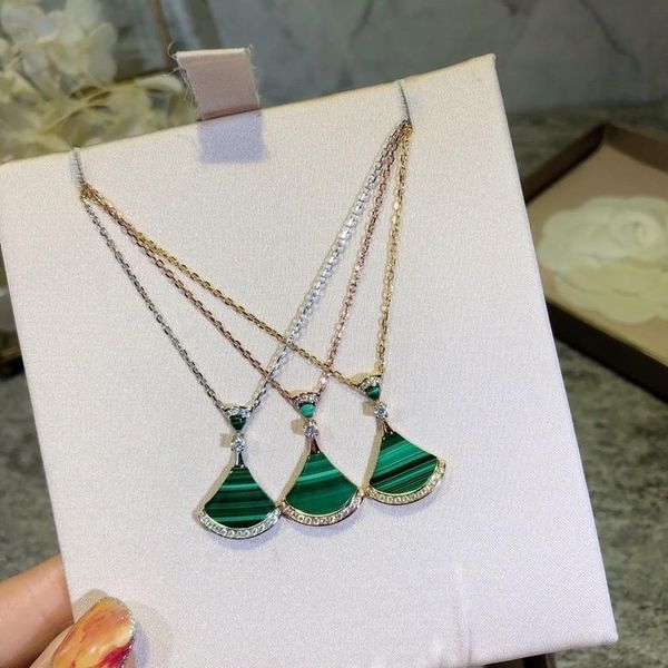 

european and american fashion small skirt diamond necklace ladies cute clavicle chain pendant necklace jewelry, Silver