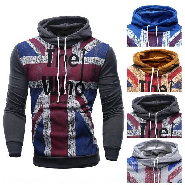 

spring and autumn fashion casual hooded sweater trendy men's creed letter printing casual sweater men's clothing, Black
