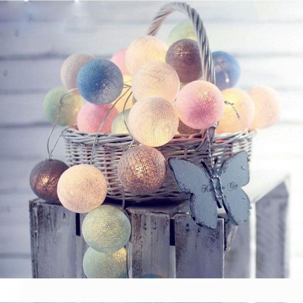 

20 leds cotton ball string lights 3m battery fairy lights outdoor decoration holiday garland christmas globe lighting chain