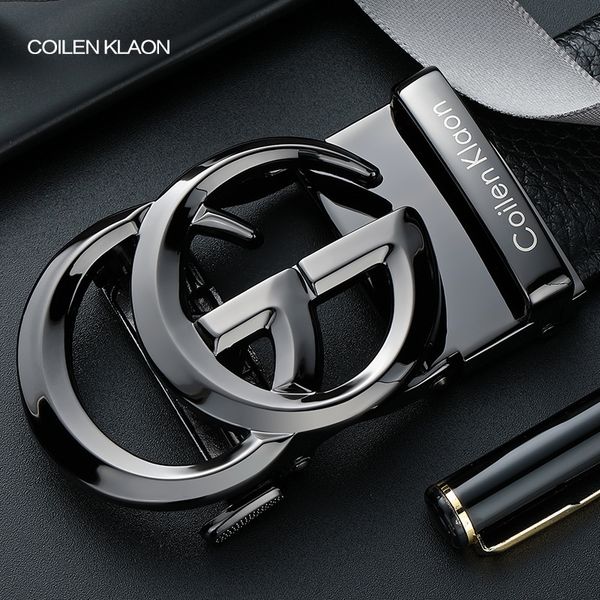 

ck07 genuine leather men's automatic buckle youth trend cowhide casual all-match belt belt men's, Black;brown