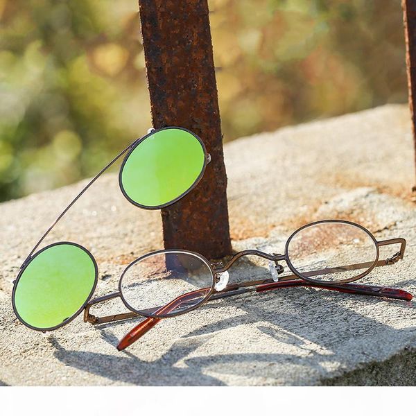 

2020 fashion frameless sunglasses ladies new brand designer punk round glasses retro sunglasses men uv400, White;black