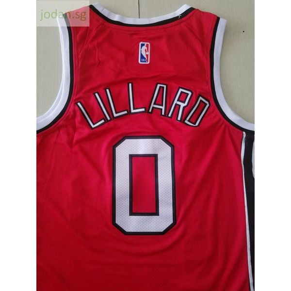 

732 new jersey men's lillard #0 fanswear sports jerseys vest s-xxl stitched jersey, Black;white