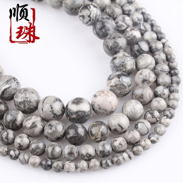 

natural picasso stone diy accessories loose diy map accessories map round beads stone beads, Silver