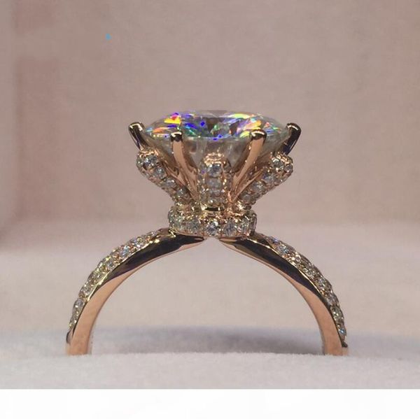 

l new women fashion jewelry 925 sterling silver rose gold filled round cut white sapphire cz diamond gemstones cute wedding band ring g, Slivery;golden