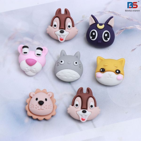 

xmqhn мультфильм смолы матовое животных серии матовые лев поделки детские головные уборы аксессуары для волос мобильный телефон diy головной, Slivery;white