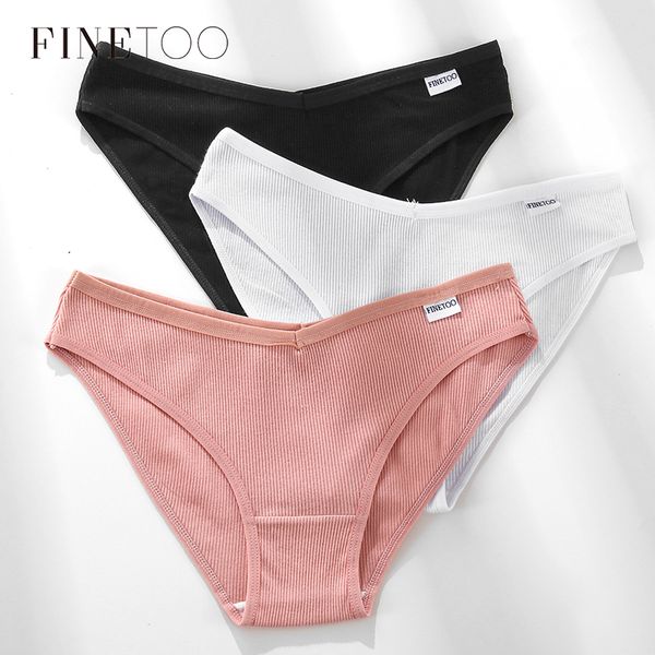 

finetoo cotton underpants -2xl women panties v waist underwear low-rise female briefs soft underwear female lingerie 2020, Black;pink