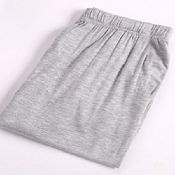 

men's sleepwear summer casual loose elastic waist trousers lightweight yoga pants shorts pure cotton five-point pajama, Black;brown
