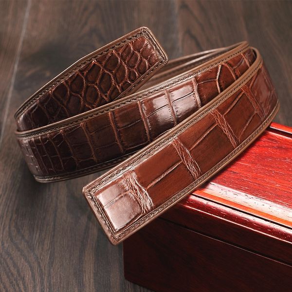 

origin new crocodile genuine leather men's origin new belt crocodile belly men's belt, Black;brown