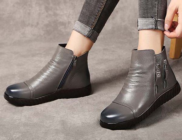 

fashion leather star women shoes woman leather short autumn winter ankle designer fashion brand women boots p202, Black