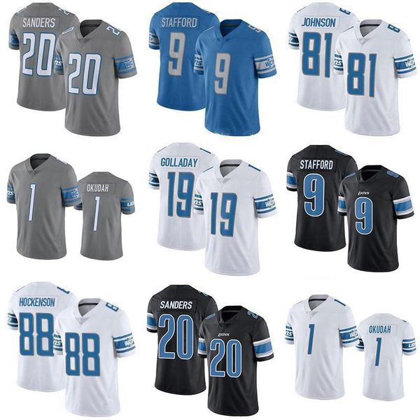 

custom womens mens youth detroit lion jeff okudah barry sanders kenny golladay matthew stafford golden tate danny amendola jerseys, Black;red