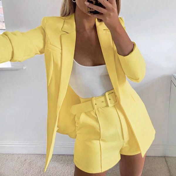 

two piece set women suit office lady 2020 summer autumn blazer and pants jumpsuit set casual suits outfits, White;black